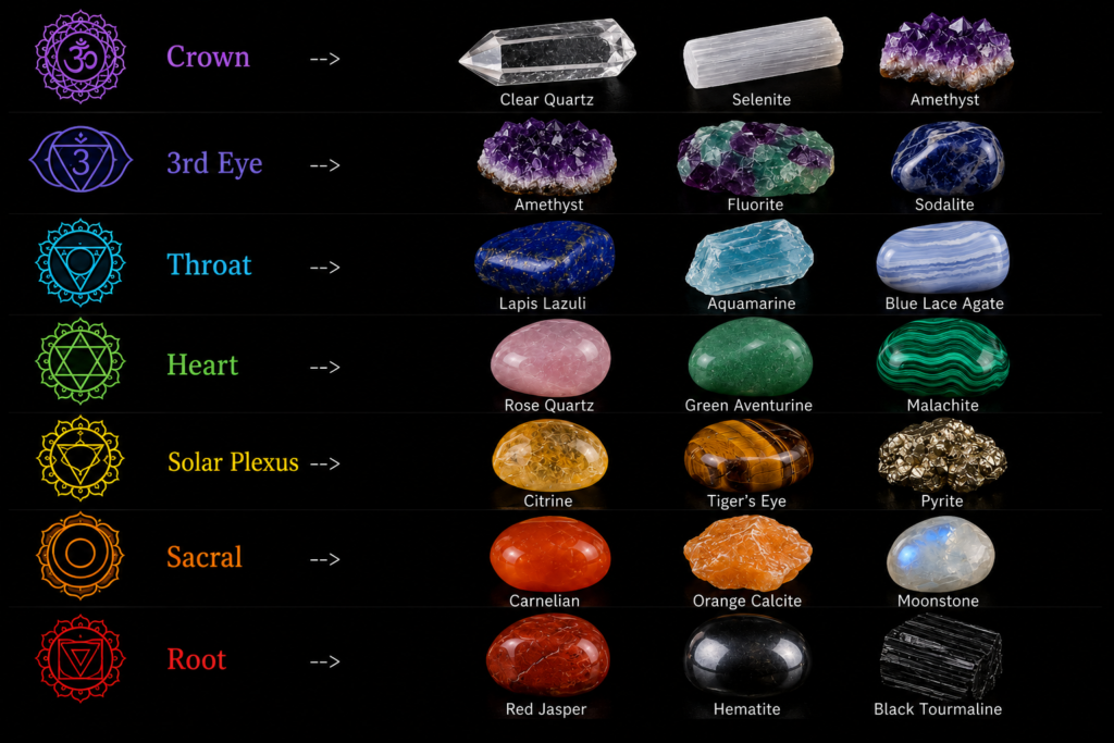 Chakra crystals - Sians Emporium Chakra crystals