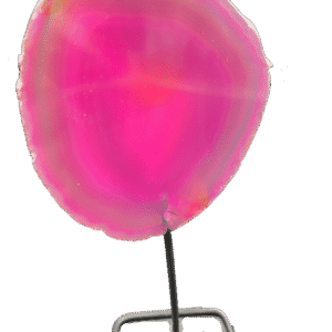 pink agate slice on a stand 1