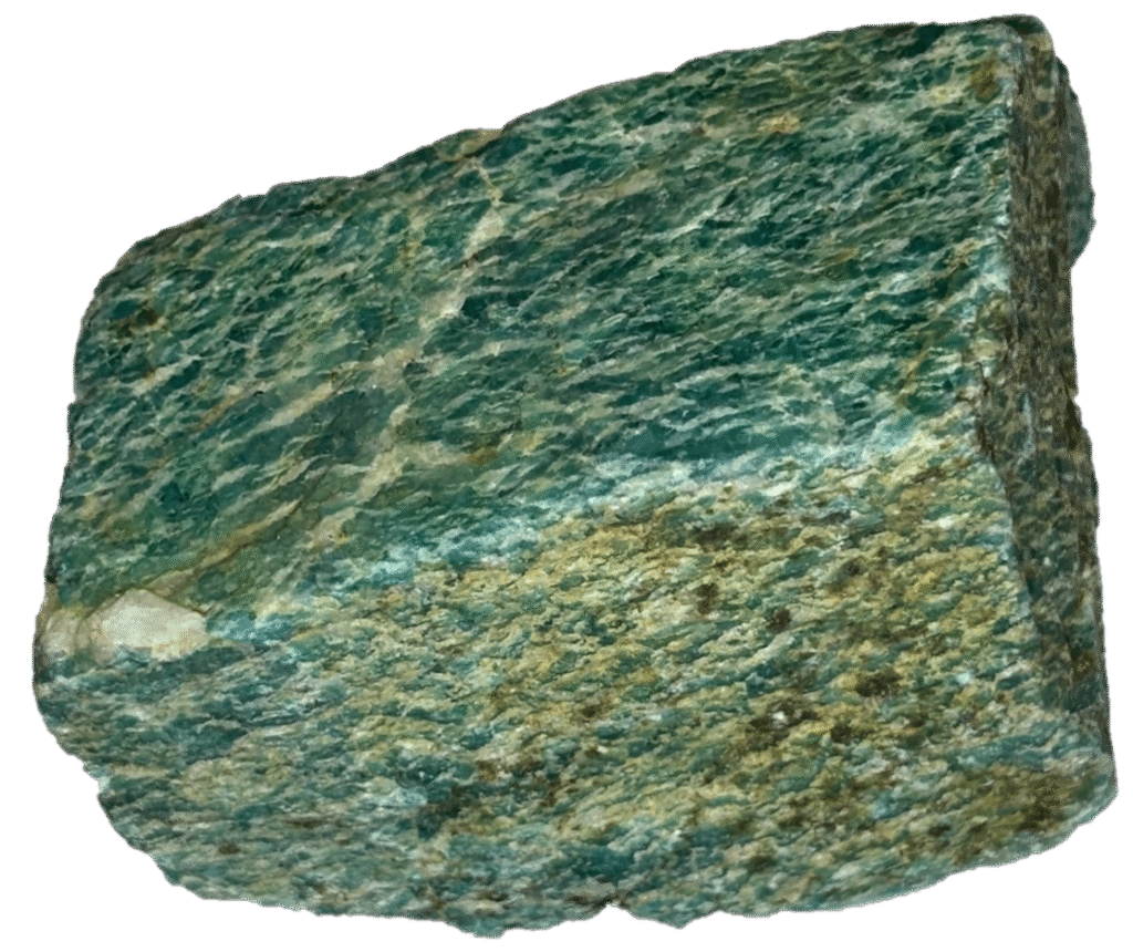 amazonite rough arc 1 - Sians Emporium rough, unpolished raw chunk of pale green amazonite crystal stone showcasing natural mineral textures