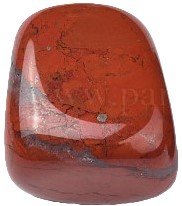 Polished red jasper specimen zodiac crystal guide sians emporium Polished red jasper palm stone showing natural brecciated patterns and white quartz veining for zodiac grounding