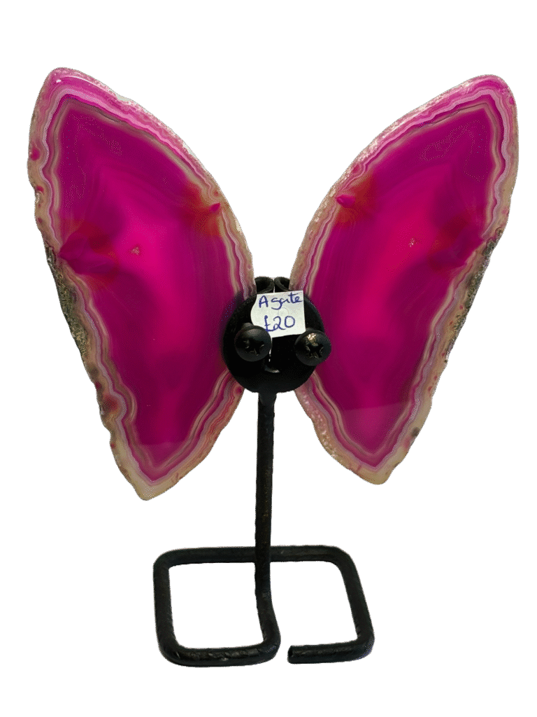 pink large agate butterfly1 - Sians Emporium pink large agate butterfly1