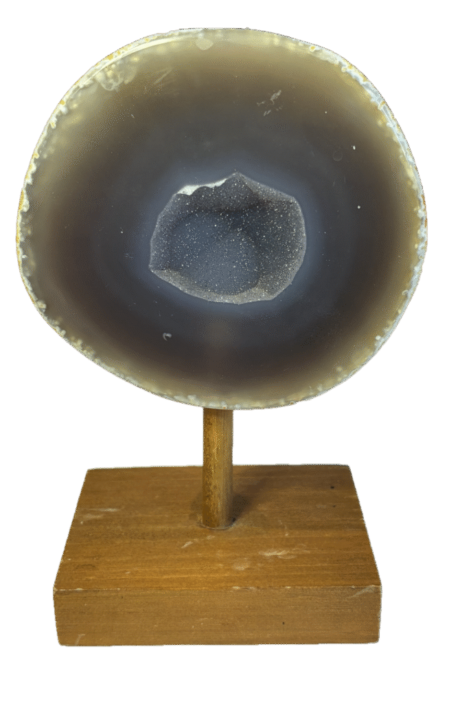 half agate nodule on a stand 3 - Sians Emporium half Agate nodule on a stand 3