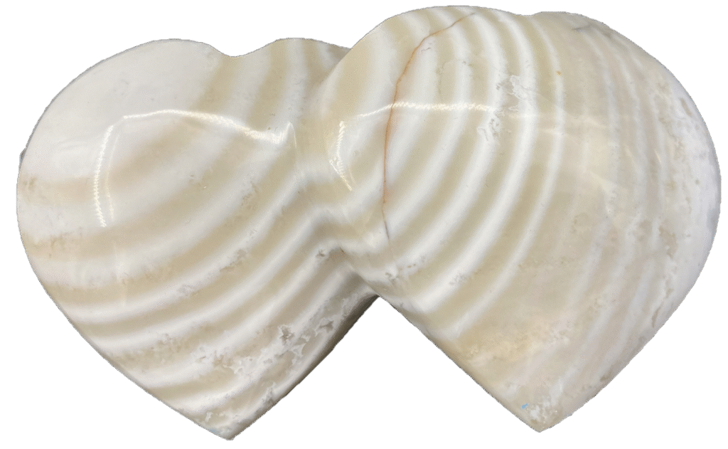 Agate striped double heart 2 - Sians Emporium Agate twin heart 2