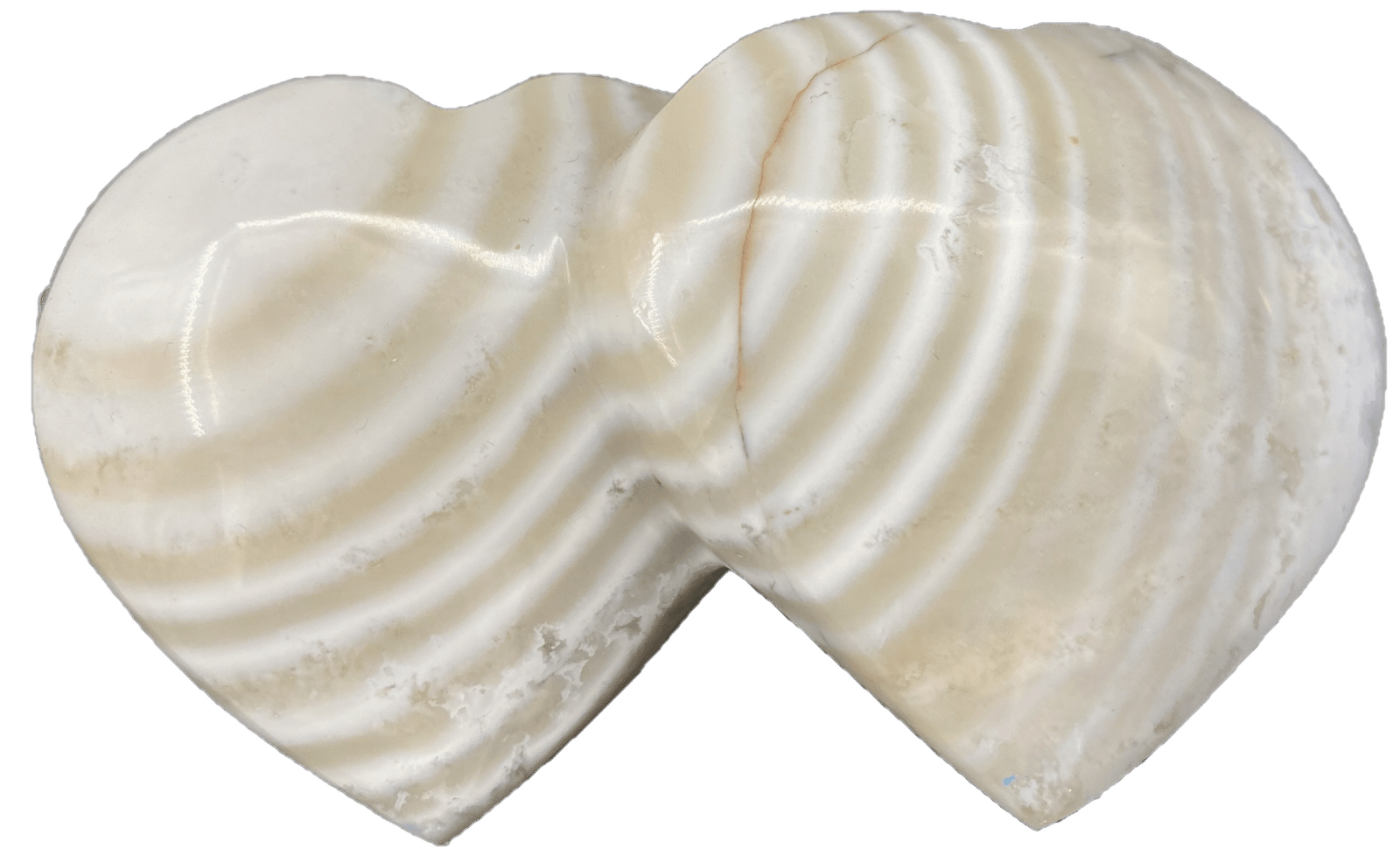 Agate striped double heart 2 - Sians Emporium Agate striped double heart 2