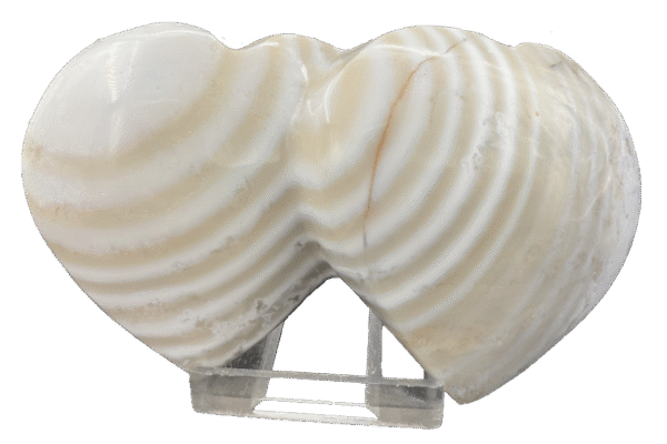 Agate striped double heart