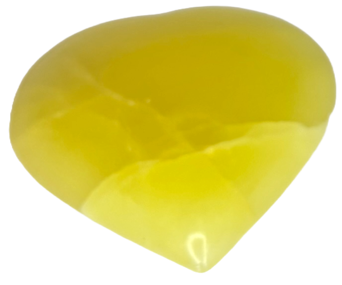 yellow calcite heart 34