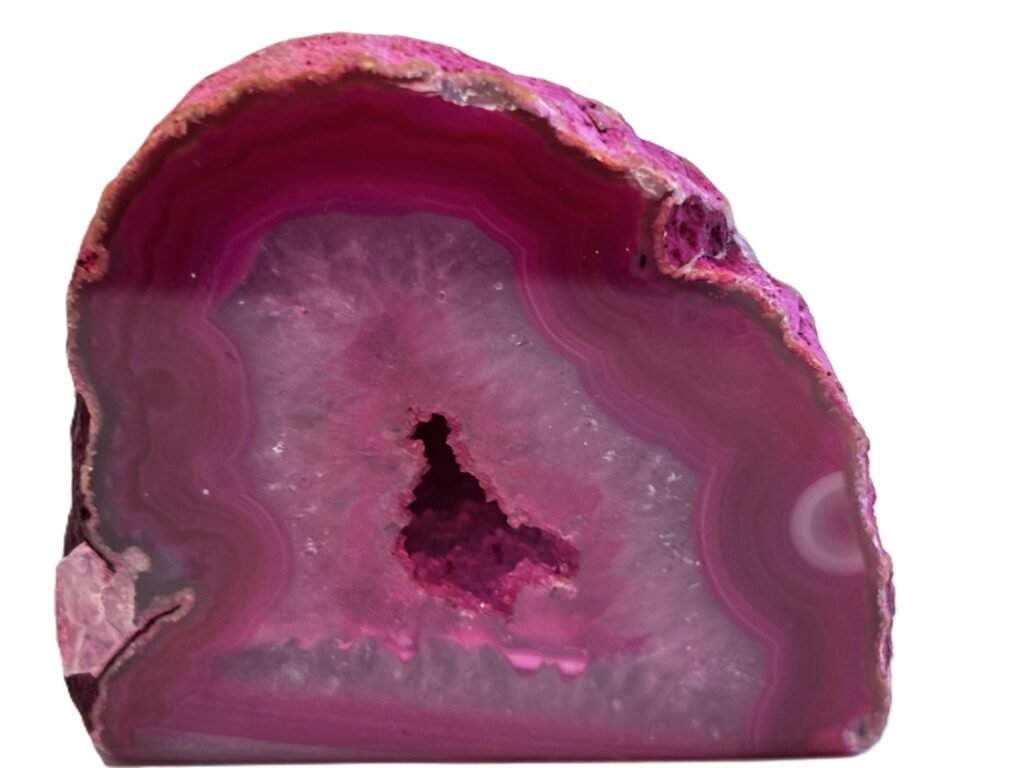 agate 19.6 - Sians Emporium Pink Agate Half Geode 19.6