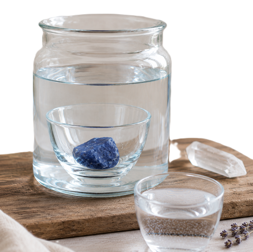 Crystal Elixirs in jar using the indirect method - Sians Emporium Crystal Elixirs in jar using the indirect method
