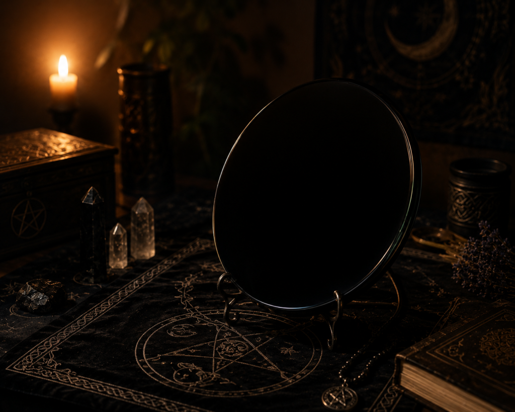 Obsidian scrying mirror - Sians Emporium Obsidian scrying mirror