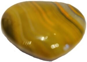 Polished bumblebee heart specimen - Sians Emporium Polished tiger's eye gemstone with wavy golden-brown bands.