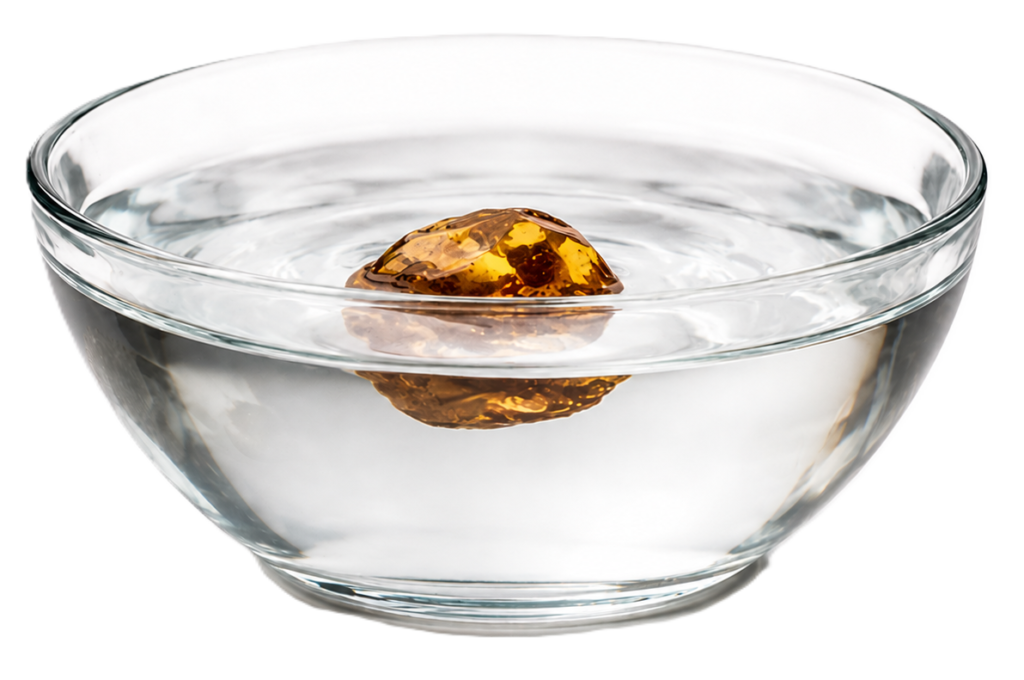 Amber stone in clear water - Sians Emporium Amber stone in clear water