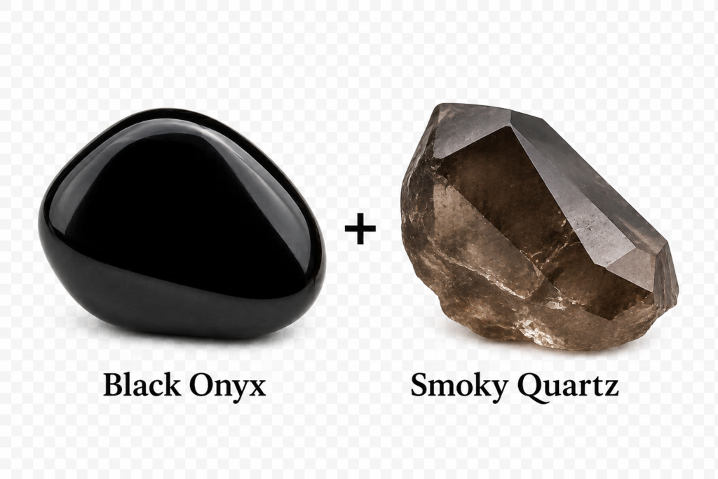 Black Onyx and Smoky Quartz
