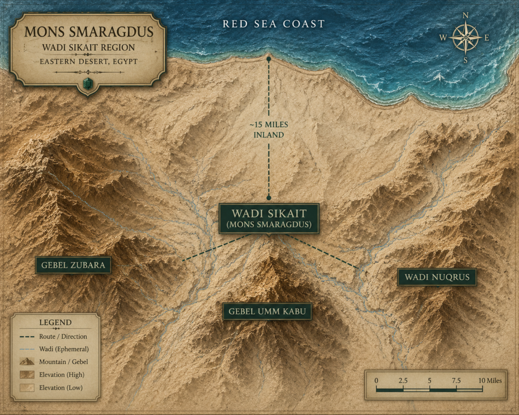 Topical map of Wadi Sikait in Egypt - Sians Emporium Topical map of Wadi Sikait in Egypt