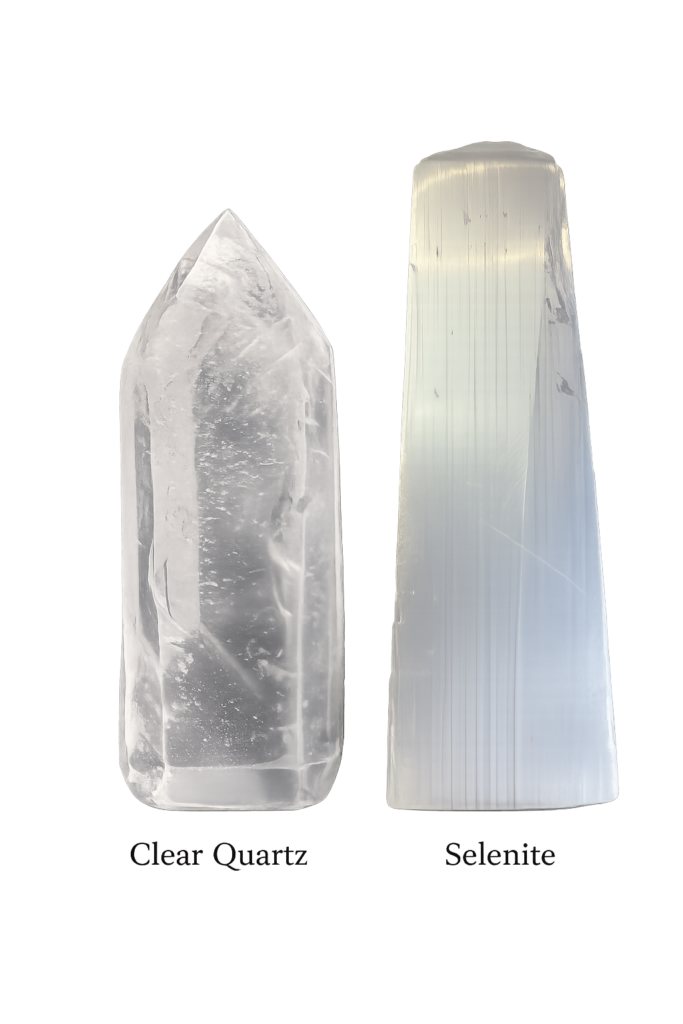 Clear quart vs Selenite Clear quart vs Selenite