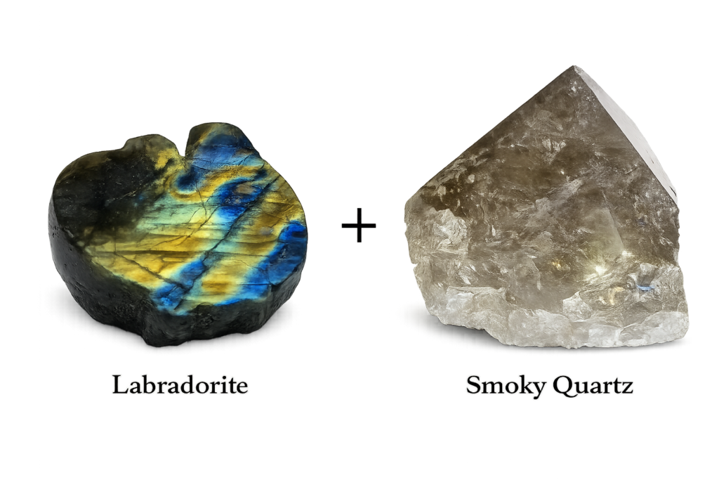 Labradorite and Smoky Quartz