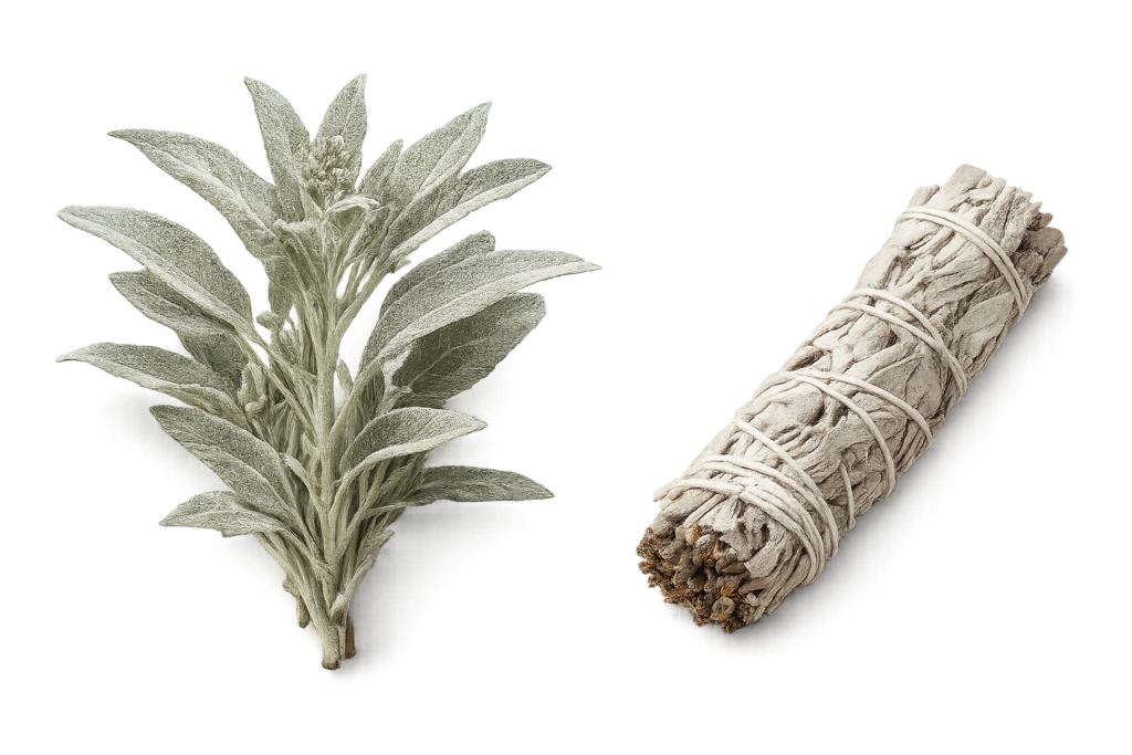 sage plant and dried sade